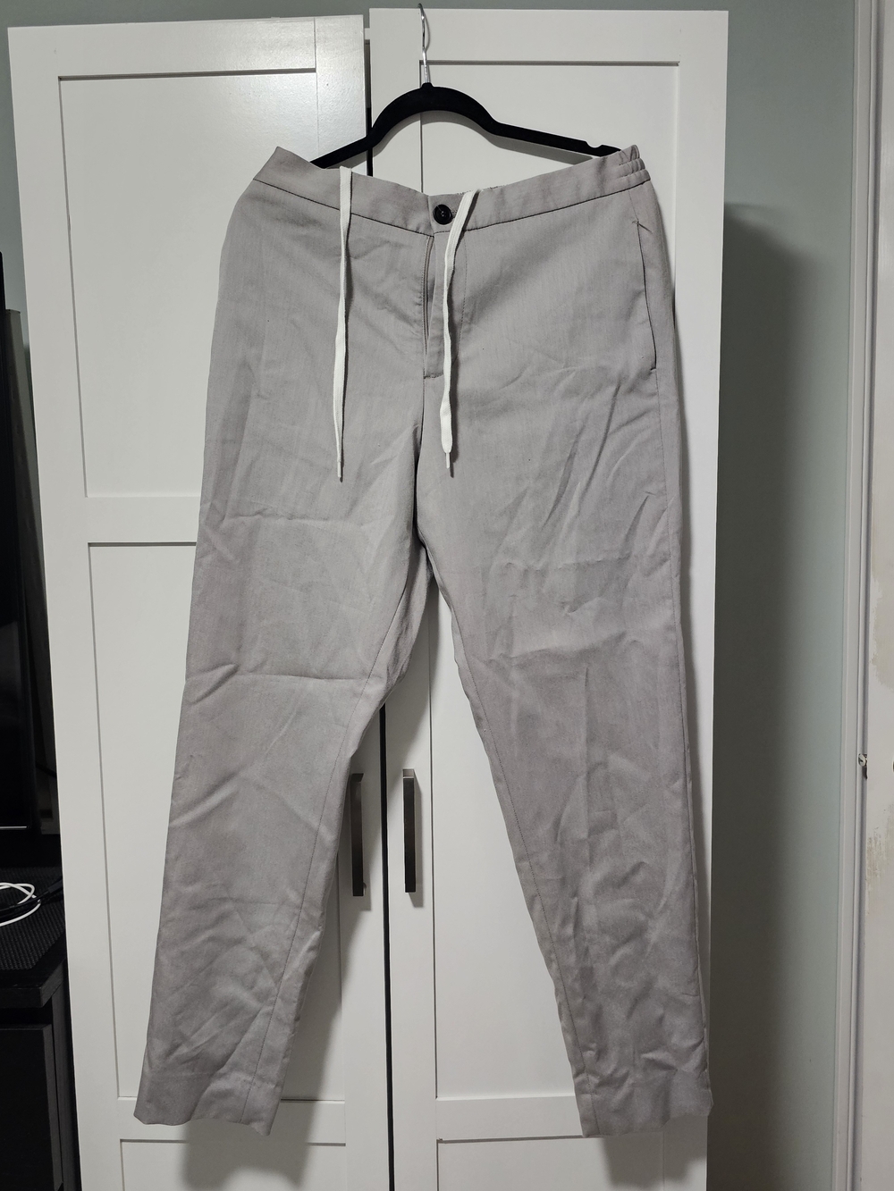 Men's Light Gray Drawstring Chinos Size 33/34"